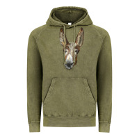 Vintage Olive american mammoth jackstock donkey  face Vintage Hoodie - LillyAllenDesigns