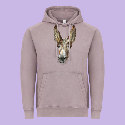 American Mammoth Jackstock Donkey  Face Vintage Hoodie Designed By Lillyallendesigns