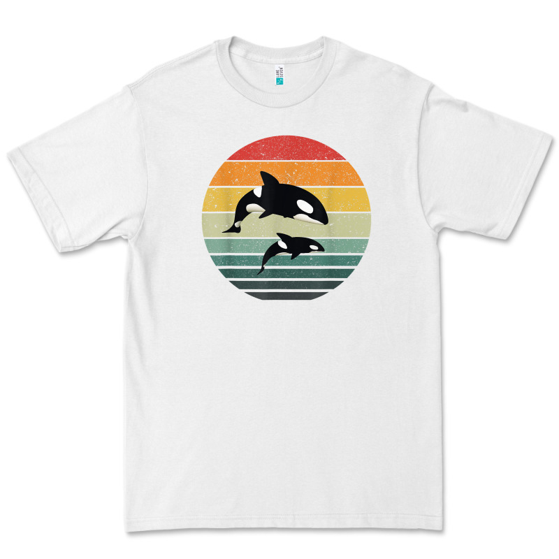 Orca Family Vintage Retro Art, Killer Whale Family Premium Tee by linhVisuals | Teevron