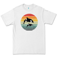 White orca family vintage retro art, killer whale family Premium Tee - linhVisuals