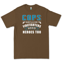 Cacao cops because firefighters need heroes too premium Premium Tee - linhVisuals