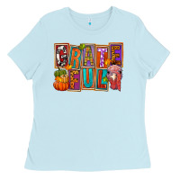 Baby Blue grateful thanksgiving Ladies Tee - FaDigitalArtStudio