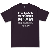 Plum police & firefighter mom, i raised mine fireman mothers day Premium Tee - linhVisuals