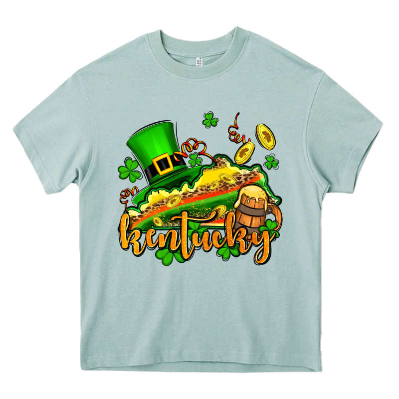 St. Patrick's Kentucky Map Heavy Core Tee by OliviaCreatesArt | Teevron