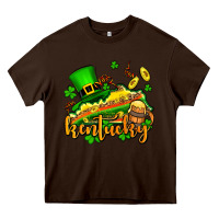 Chocolate Brown St. Patrick's Kentucky map Heavy Core Tee - OliviaCreatesArt