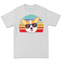 Dove Grey cool corgi vintage 80s dog lover Premium Tee - linhVisuals