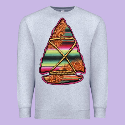 Serape Tooled Leather Arrowhead Premium Sweatshirt Designed By Jasminsmagicworld