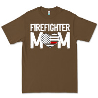 Female Firefighter Mom Thin Red Line Flag Firefighting Premium Premium Tee | Teevron