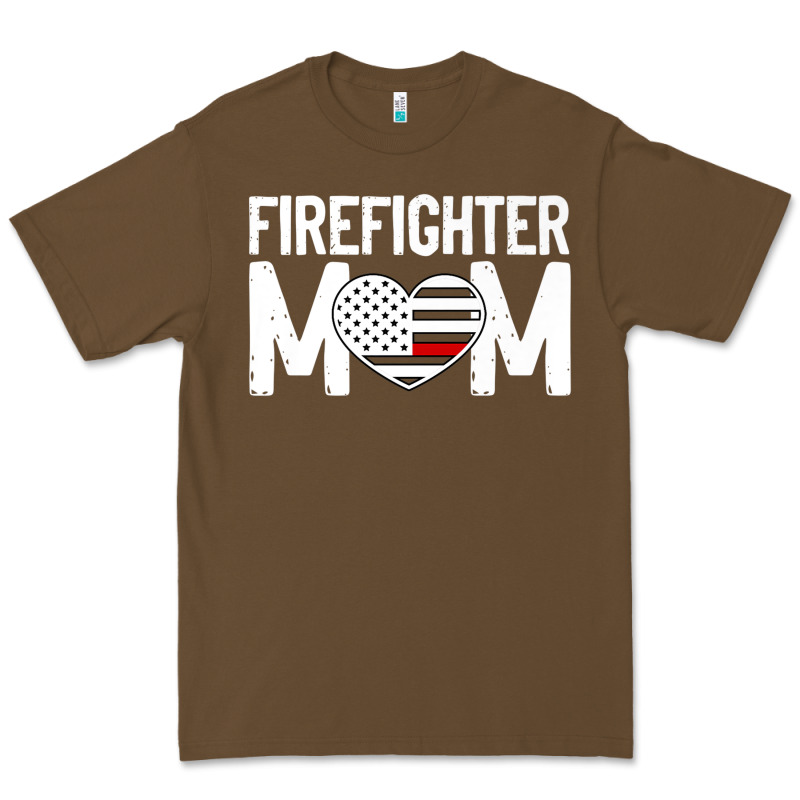 Female Firefighter Mom Thin Red Line Flag Firefighting Premium Premium Tee by linhVisuals | Teevron