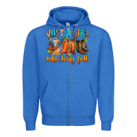 True Royal Just a girl who loves Fall Zipper Hoodie - RanaPortraitStore