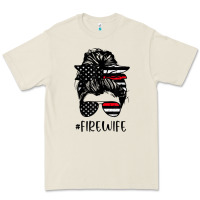 Bone fire wife messy bun firefighter wife thin red line husband Premium Tee - linhVisuals