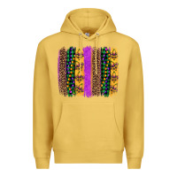 Antique Gold mardi gras fleur de lis and beads brush stroke Premium Hoodie - Artiststas