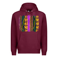 Burgundy mardi gras fleur de lis and beads brush stroke Premium Hoodie - Artiststas