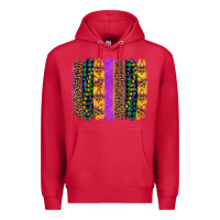 Cardinal mardi gras fleur de lis and beads brush stroke Premium Hoodie - Artiststas