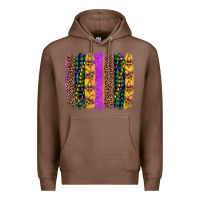 Chestnut mardi gras fleur de lis and beads brush stroke Premium Hoodie - Artiststas