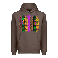 Coffee mardi gras fleur de lis and beads brush stroke Premium Hoodie - Artiststas