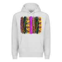Dove Grey mardi gras fleur de lis and beads brush stroke Premium Hoodie - Artiststas