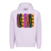 Lilac mardi gras fleur de lis and beads brush stroke Premium Hoodie - Artiststas