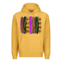 Mustard mardi gras fleur de lis and beads brush stroke Premium Hoodie - Artiststas