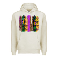 Mardi Gras Fleur De Lis And Beads Brush Stroke Premium Hoodie | Teevron