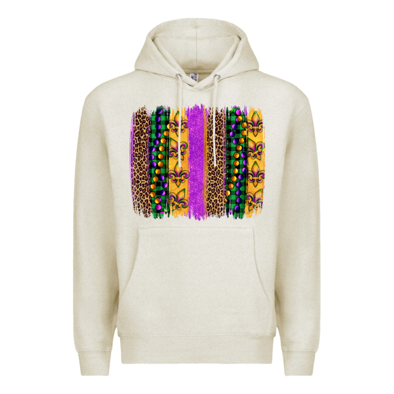 Mardi Gras Fleur De Lis And Beads Brush Stroke Premium Hoodie by Artiststas | Teevron