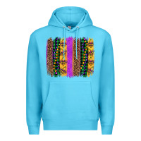 Ocean Blue mardi gras fleur de lis and beads brush stroke Premium Hoodie - Artiststas