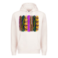 Pale Pink mardi gras fleur de lis and beads brush stroke Premium Hoodie - Artiststas