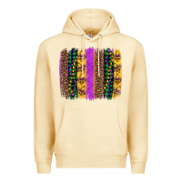 Pina Colada mardi gras fleur de lis and beads brush stroke Premium Hoodie - Artiststas