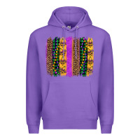 Purple mardi gras fleur de lis and beads brush stroke Premium Hoodie - Artiststas