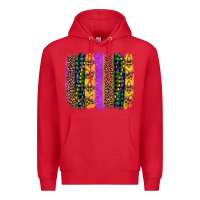 Red mardi gras fleur de lis and beads brush stroke Premium Hoodie - Artiststas
