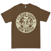 Cacao i love guns bacon pork pig funny gun Premium Tee - linhVisuals