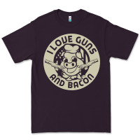 I Love Guns Bacon Pork Pig Funny Gun Premium Tee | Teevron