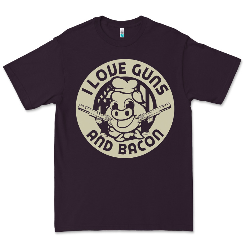 I Love Guns Bacon Pork Pig Funny Gun Premium Tee by linhVisuals | Teevron
