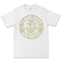 White i love guns bacon pork pig funny gun Premium Tee - linhVisuals