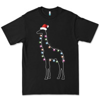 Black santa giraffe christmas color led Premium Tee - linhVisuals