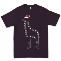 Plum santa giraffe christmas color led Premium Tee - linhVisuals