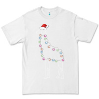 White santa giraffe christmas color led Premium Tee - linhVisuals
