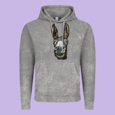 Donkey  Face Vintage Hoodie Designed By Lillyallendesigns