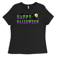 Black happy halloween Ladies Tee - BundleAndBundleShop