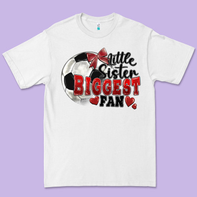 Little Sister Biggest Fan Soccer Premium Tee Designed By Fadigitalartstudio