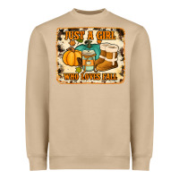 Mushroom just a girl who loves fall cowhide background Heavyweight Sweatshirt - Jasminsmagicworld