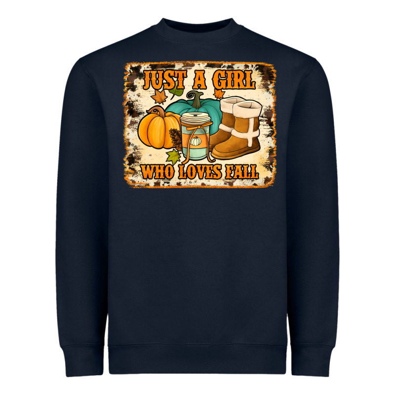 Just A Girl Who Loves Fall Cowhide Background Heavyweight Sweatshirt by Jasminsmagicworld | Teevron