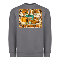 Storm just a girl who loves fall cowhide background Heavyweight Sweatshirt - Jasminsmagicworld