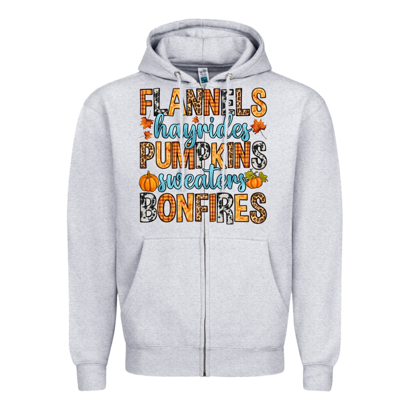 Flannels Hayrides Zipper Hoodie by RanaPortraitStore | Teevron