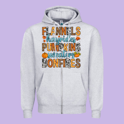 Flannels Hayrides Zipper Hoodie Designed By Ranaportraitstore