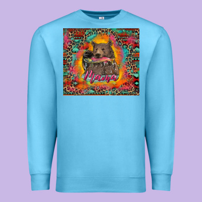 Mama Bear Leopard And Aztec Premium Sweatshirt Designed By Ranaportraitstore