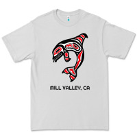 Dove Grey mill valley, california native american orca killer whale raglan baseb Premium Tee - linhVisuals