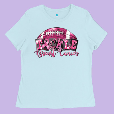 Tickle Breast Cancer Football Ladies Tee Designed By Fadigitalartstudio