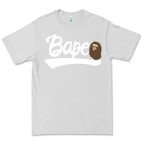 Dove Grey bape text Premium Tee - linhVisuals