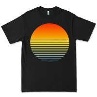Black retro sunset Premium Tee - linhVisuals